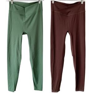 MUSERA Activewear Leggings Bundle Brown Green Size Medium 7/8 Length Gym Workout